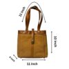 Elegant Brown Leather & Suede Tote Shoulder Bag – Golden Buckle | Western Leather Gear