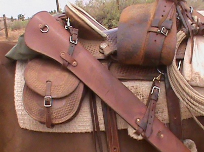 Leather Rifle Scabbard for Winchester Marlin Henry Lever Action – Handmade by Western Leather Gear