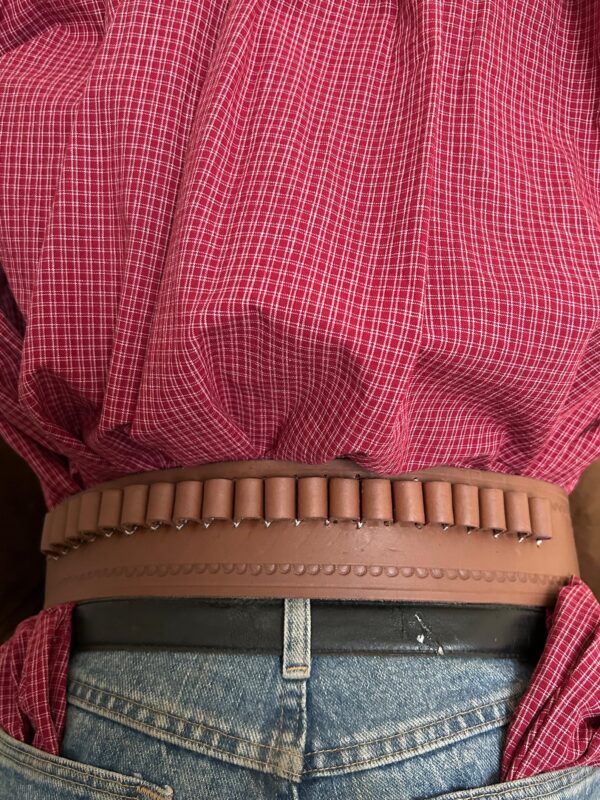 Cowboy Leather Cartridge Belt with Loops – .44/.45 Cal | Western Leather Gear