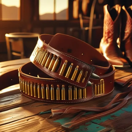 Cowboy Leather Cartridge Belt with Loops – .44/.45 Cal | Western Leather Gear