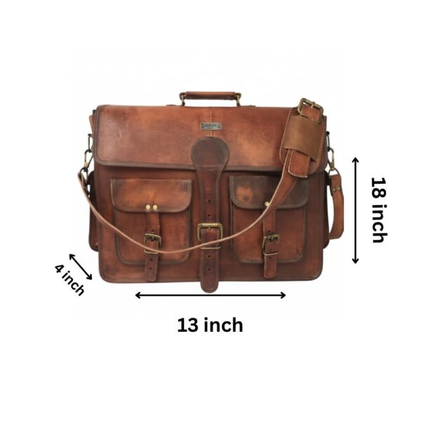 10 inch (2) Vintage Buffalo Leather Messenger Bag – Vintage Laptop Briefcase, Office Crossbody Shoulder Bag for Men