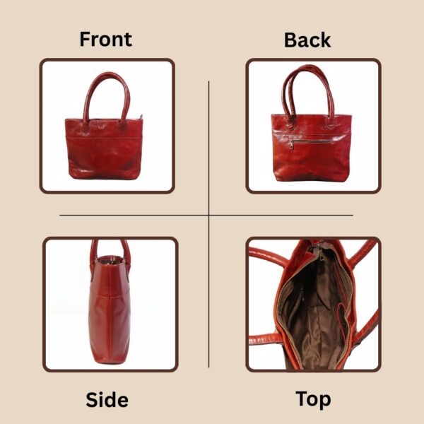 Front Handmade Leather Shoulder Bag for Women Genuine Leather Tote Bag for Women –