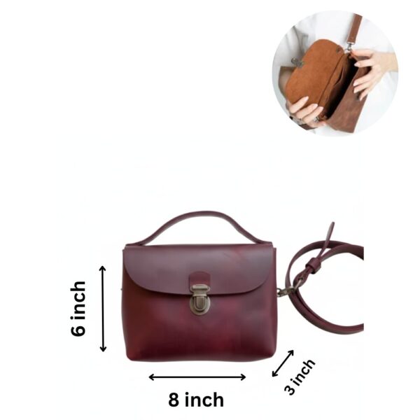 Genuine Leather Handmade Crossbody Bag for Women – Vintage Small Shoulder Purse with Strap