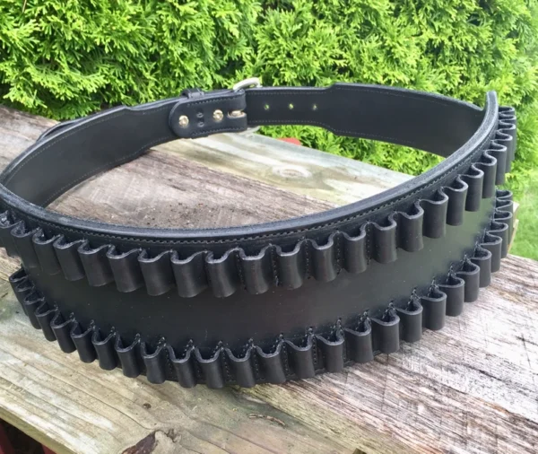 Handmade Leather Cartridge Belt – Western Gun Belt with 22 Cal Loops | Cowboy Action Shooting, Hunters & Shooters