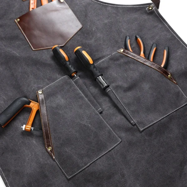 Personalized Canvas & Leather Apron – Cooking, BBQ, Woodworking & Barista Apron | Custom Gift for Men & Women