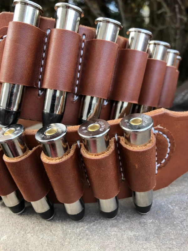 Handmade Leather Cartridge Belt – Western Gun Belt with 22 Cal Loops | Cowboy Action Shooting, Hunters & Shooters