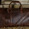 Leather Duffel Bag with Shoe Compartment – Men’s Weekender Overnight Travel Bag | Gym, Sports & Anniversary Gift