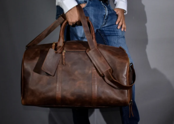 Leather Duffel Bag with Shoe Compartment – Men’s Weekender Overnight Travel Bag | Gym, Sports & Anniversary Gift