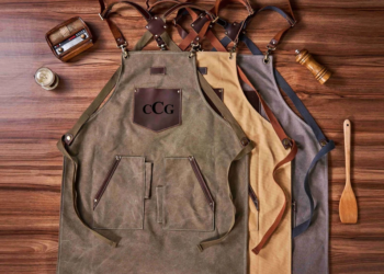 Handcrafted Canvas Leather Apron – Cooking, BBQ, Woodworking & Barista Apron | Custom Gift for Men & Women