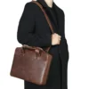 Personalized Top Grain Leather Laptop Bag 16” – Premium Travel Briefcase, Satchel & Messenger Bag for Men & Women
