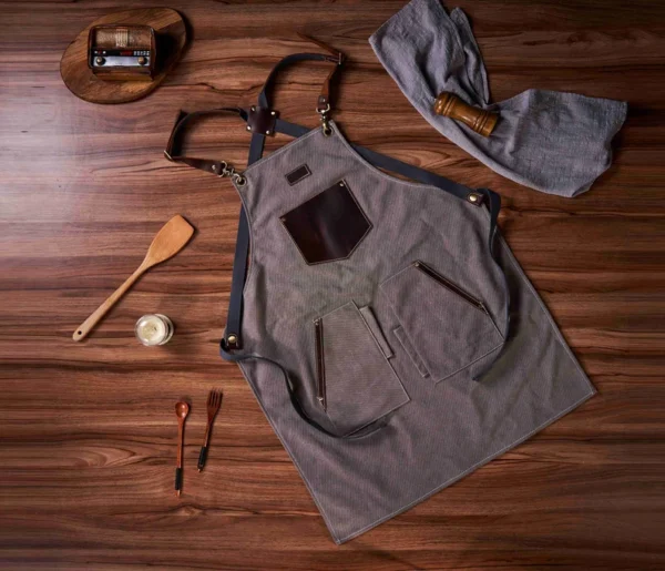 Personalized Canvas & Leather Apron – Cooking, BBQ, Woodworking & Barista Apron | Custom Gift for Men & Women
