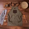 Personalized Canvas & Leather Apron – Cooking, BBQ, Woodworking & Barista Apron | Custom Gift for Men & Women