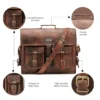 Personalized Buffalo Leather Messenger Bag – Vintage Laptop Briefcase, Office Crossbody Shoulder Bag for Men