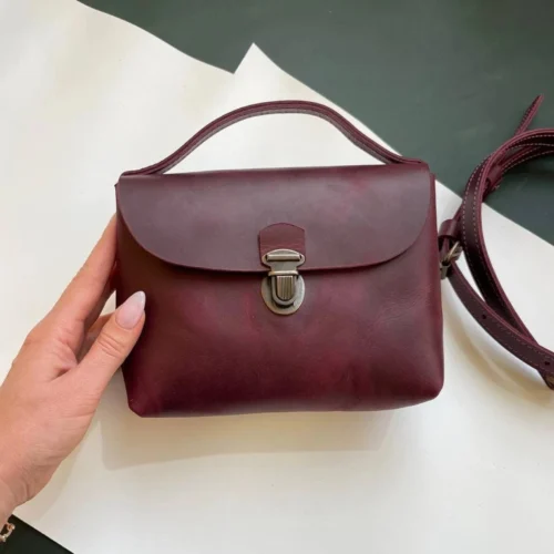 Genuine Leather Handmade Crossbody Bag for Women – Vintage Small Shoulder Purse with Strap