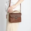 Genuine Leather Handmade Crossbody Bag for Women – Vintage Small Shoulder Purse with Strap