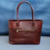 Handmade Genuine Leather Tote Bag for Women – Western Style Shoulder Purse with Zipper