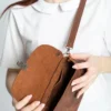 Genuine Leather Handmade Crossbody Bag for Women – Vintage Small Shoulder Purse with Strap