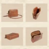 Leather Crossbody Bag for Women – Genuine Leather Mini Shoulder Purse with Two Zippers