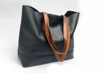 Premium Handcrafted Black Leather Tote Bag for Women