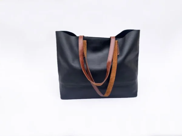 Tota Bag Premium Handcrafted Black Leather Tote Bag for Women