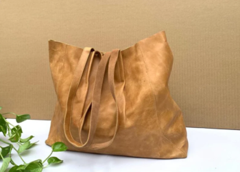 Handmade Distressed Brown Leather Tote Bag | Soft Suede Finish Shoulder Purse 