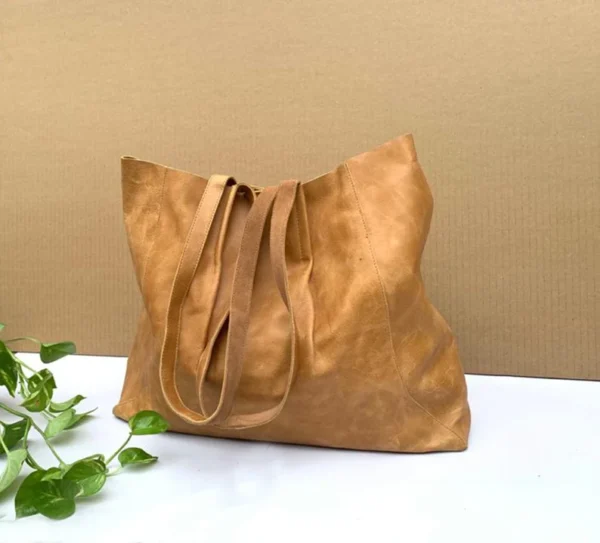 Tota Bag Handmade Distressed Brown Leather Tote Bag