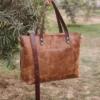 Handmade Tan Leather Tote Bag