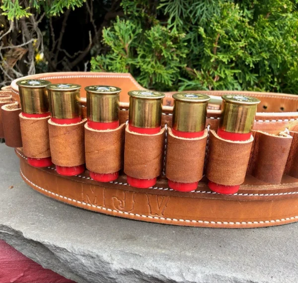 Brown Leather Cartridge Belt Leather Cartridge Belt