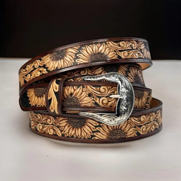 Sunflower Leather Belt