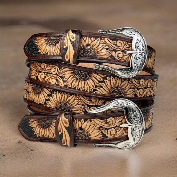 Sunflower Leather Belt