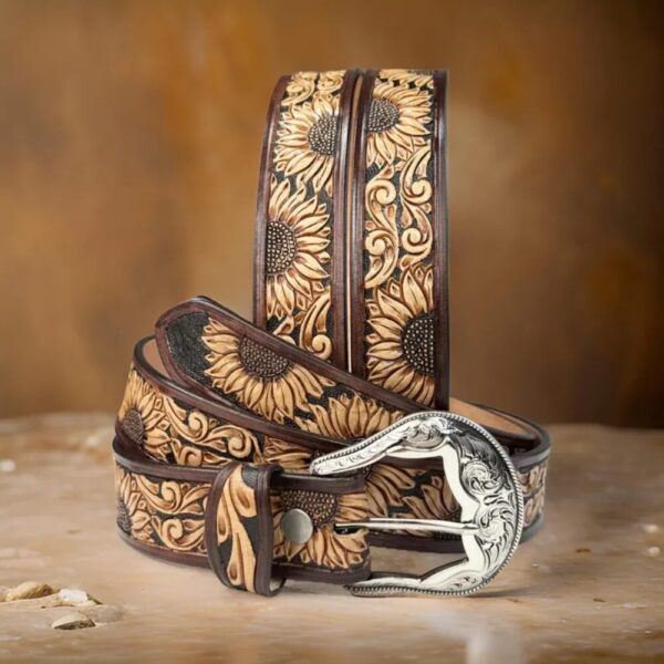 Sunflower Leather Belt