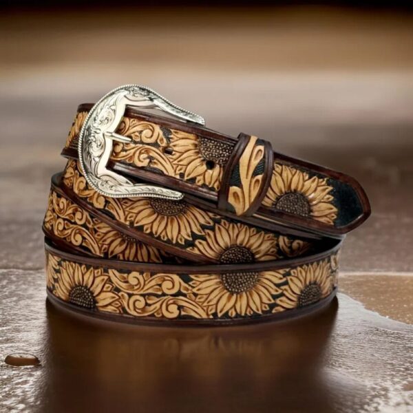 Sunflower Leather Belt