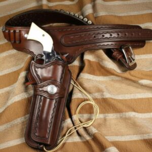 Handcrafted Leather Revolver Holster with Ammo Loops – Western Style Gun Holster for .22, Caliber Revolvers